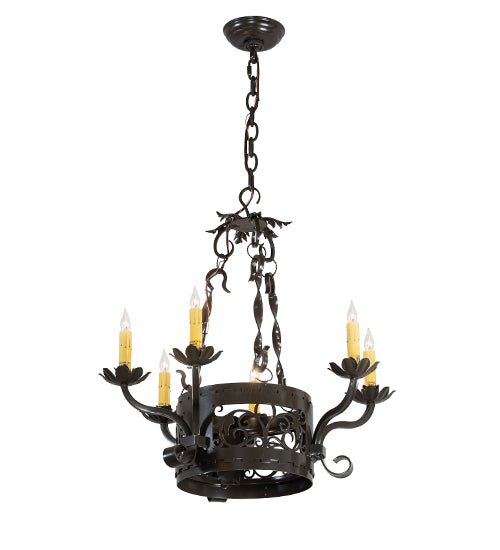 24" Wide Dragone 6 Light Chandelier