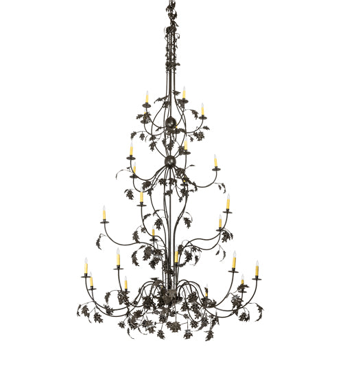 72" Wide Oak Leaf 25 Light Chandelier