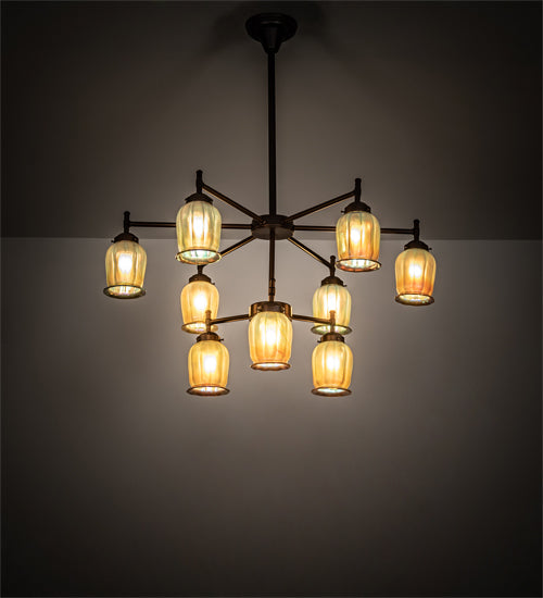 32" Wide Revival Favrile 9 Light Chandelier