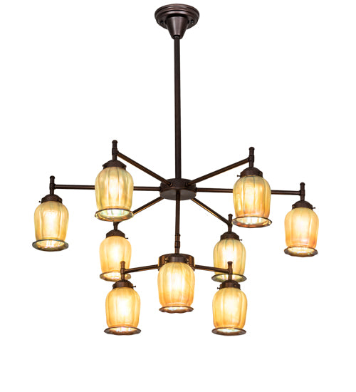 32" Wide Revival Favrile 9 Light Chandelier