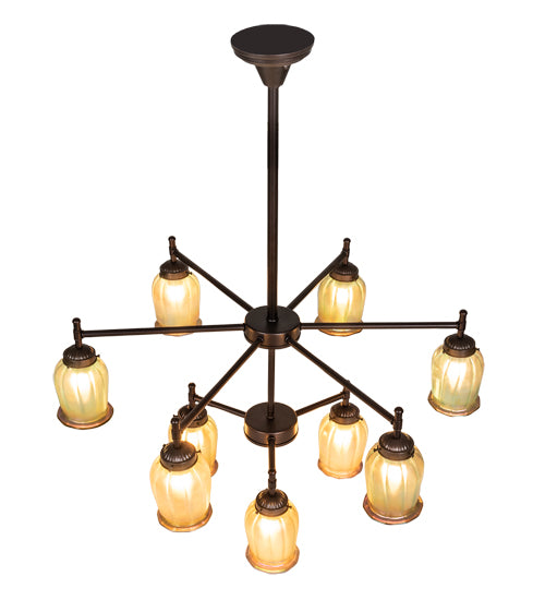 32" Wide Revival Favrile 9 Light Chandelier