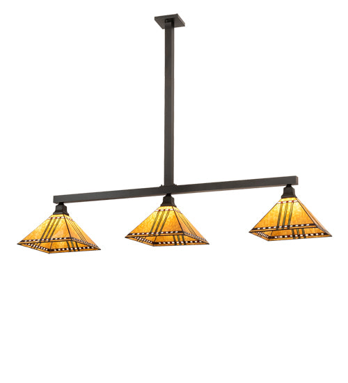 62" Long Prairie Corn 3 Light Island Pendant