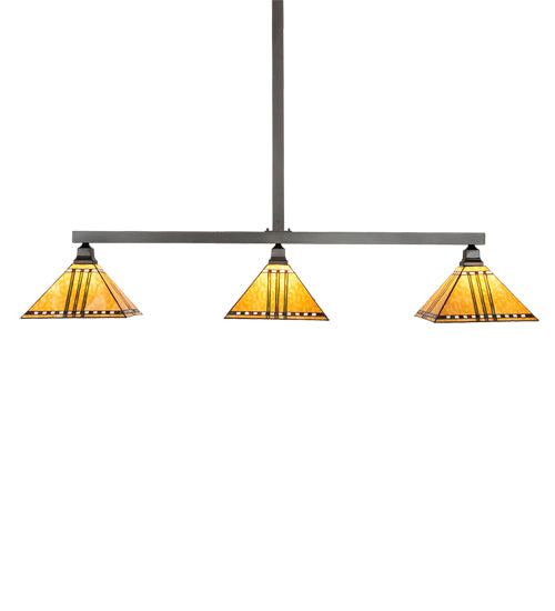 62" Long Prairie Corn 3 Light Island Pendant