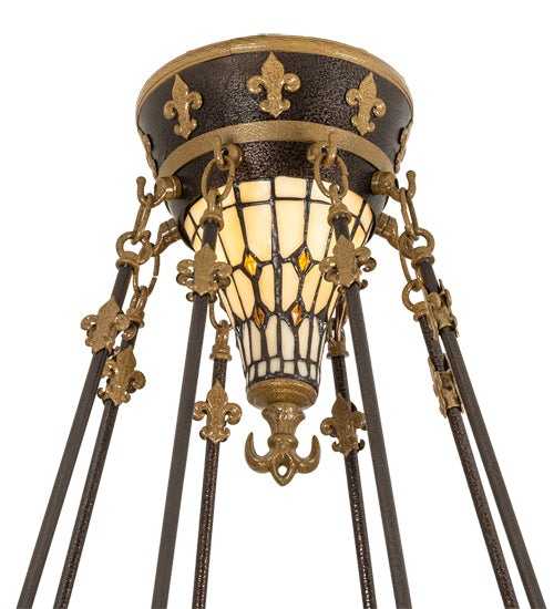 28" Wide Fleur-De-Lis Semi-Flushmount