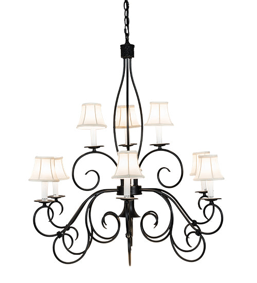 36" Wide Grace 10 Light Two Tier Chandelier