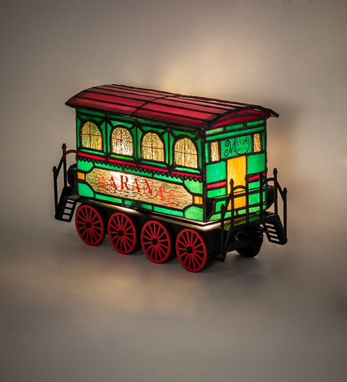 10.5" Long Train Carriage Lighted Sculpture