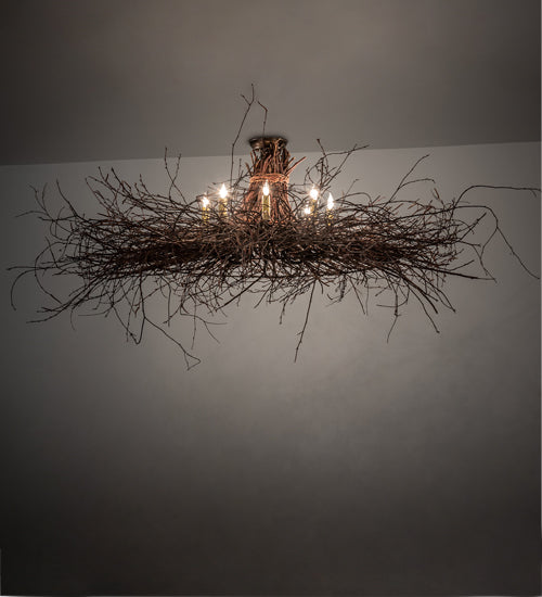 36" Wide Twigs 8 Light Chandelier