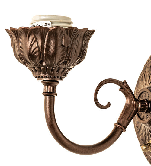 6" Wide Victorian Mahogany Bronze Wall Sconce Hardware