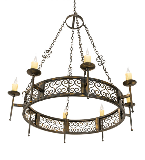 48" Wide Toscano 8 Light Chandelier