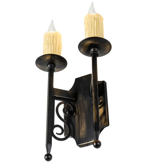 9" Wide Toscano 2 Light Wall Sconce