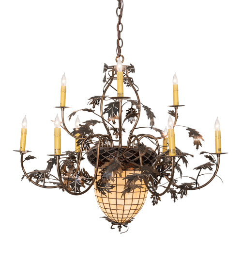 39" Wide Greenbriar Oak 9 Light Chandelier