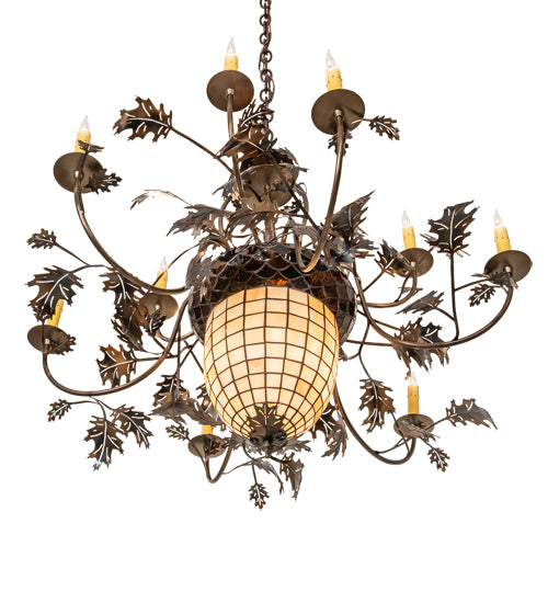 39" Wide Greenbriar Oak 9 Light Chandelier