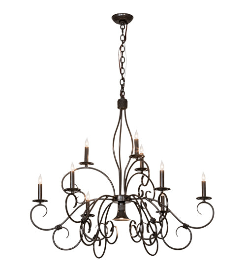 40" Wide Grace 10 Light Two Tier Chandelier