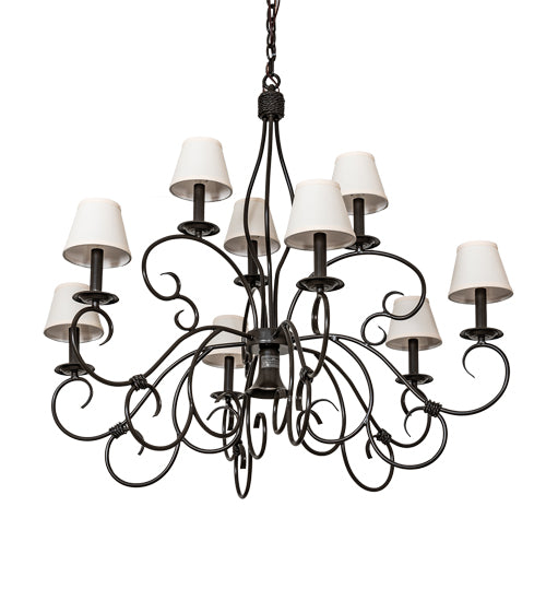 40" Wide Grace 10 Light Two Tier Chandelier