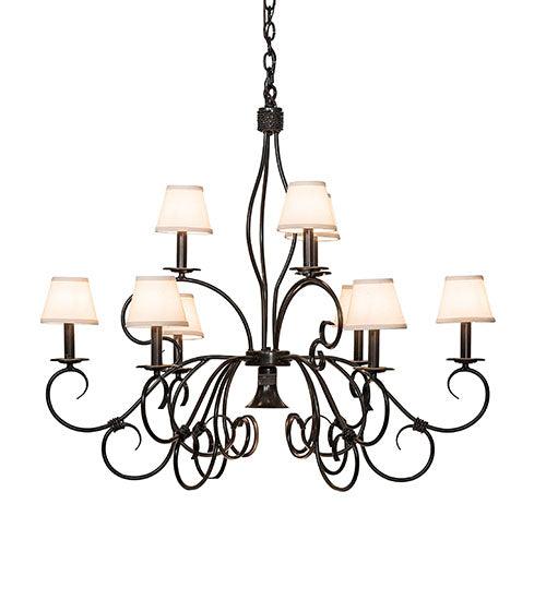 40" Wide Grace 10 Light Two Tier Chandelier