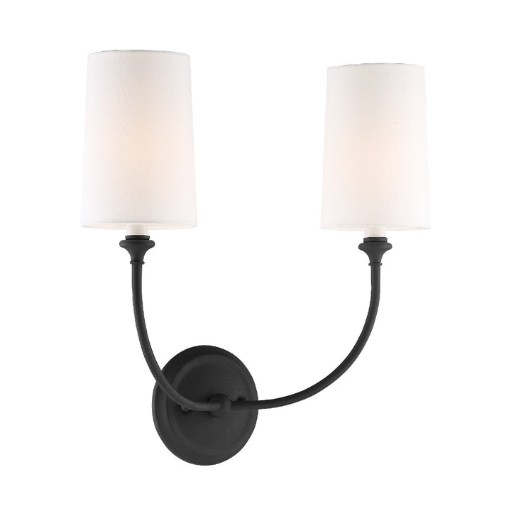 Crystorama Libby Langdon Sylvan 2 Light Black Forged Sconce