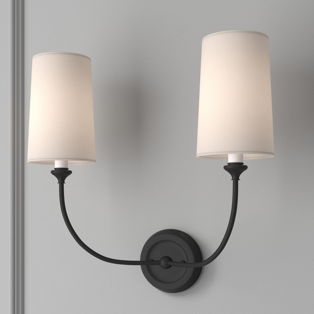 Crystorama Libby Langdon Sylvan 2 Light Black Forged Sconce