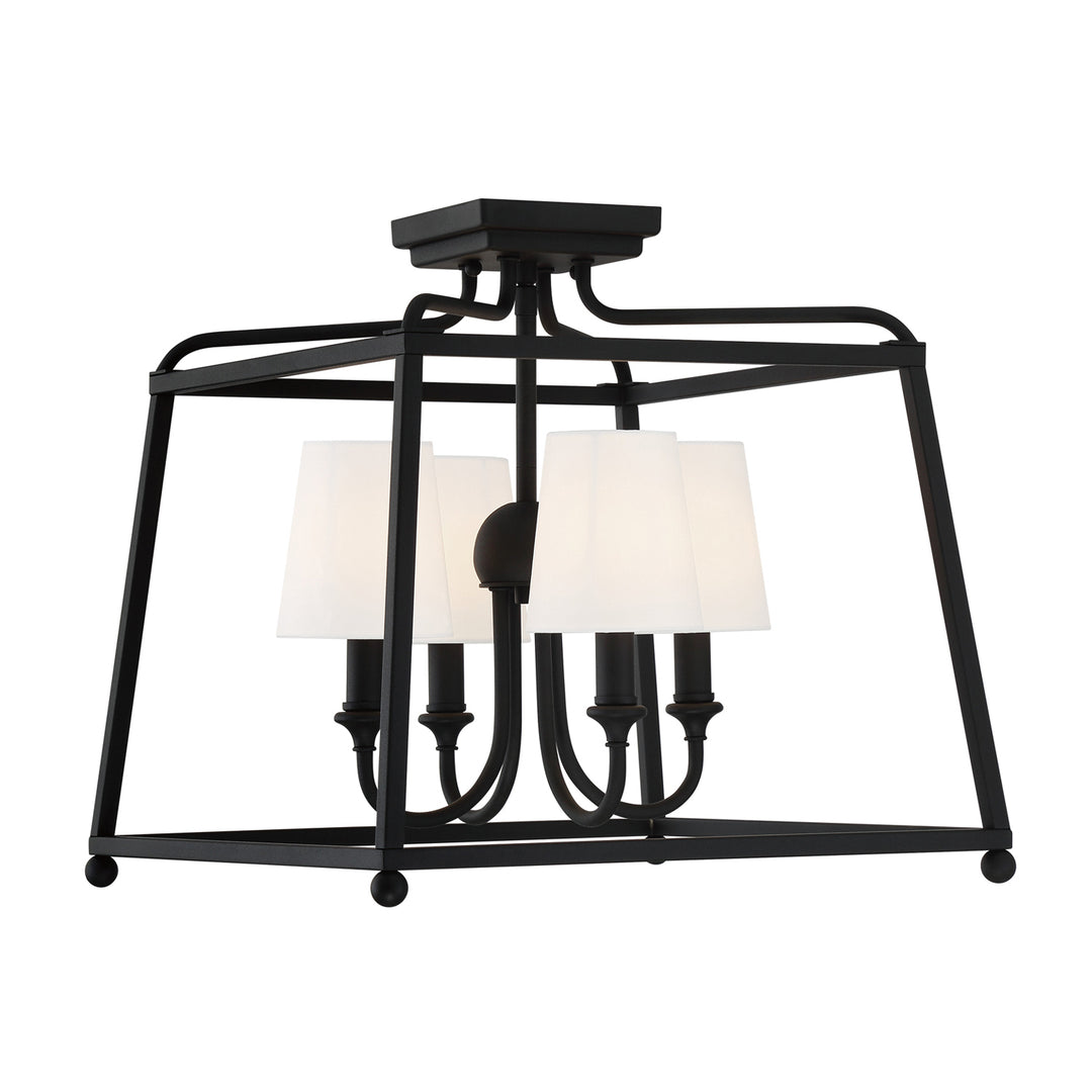 Libby Langdon Sylvan 4 Light Black Forged Semi Flush Mount