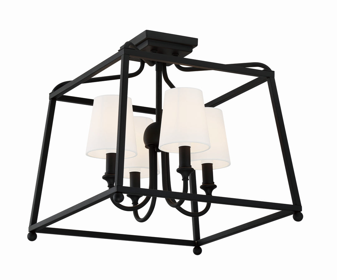 Crystorama Libby Langdon Sylvan 4 Light Black Forged Semi Flush Mount