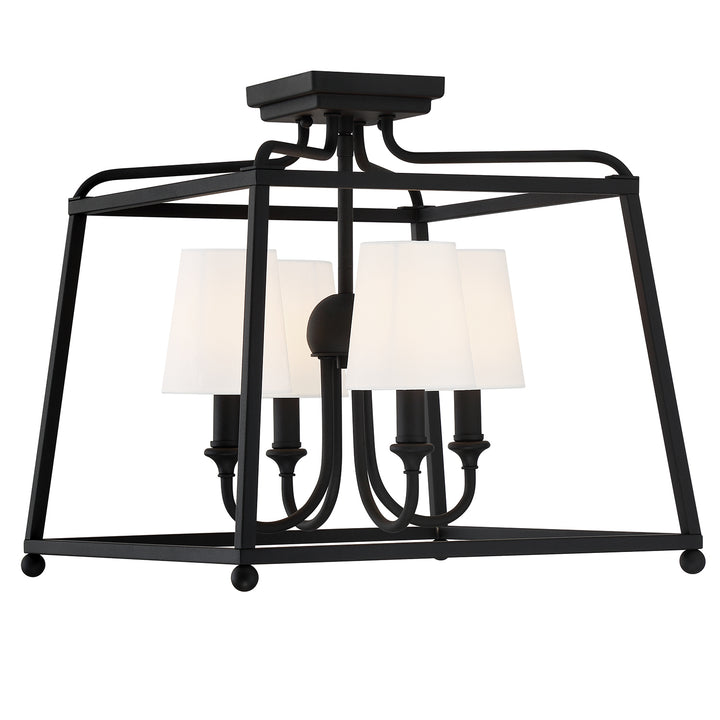 Crystorama Libby Langdon Sylvan 4 Light Black Forged Semi Flush Mount