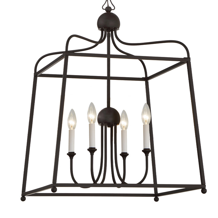 Crystorama Libby Langdon Sylvan 4 Light Black Forged Chandelier