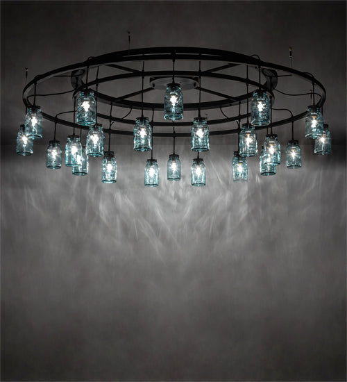 75" Wide Mason Jar 24 Light Chandelier