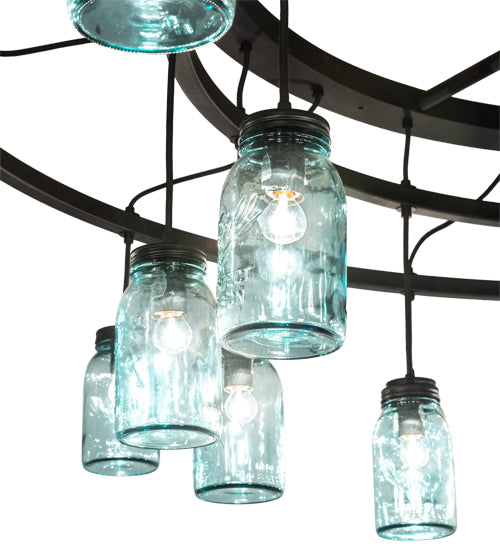 75" Wide Mason Jar 24 Light Chandelier