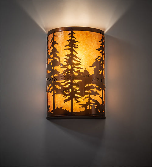 12" Wide Tall Pines Wall Sconce