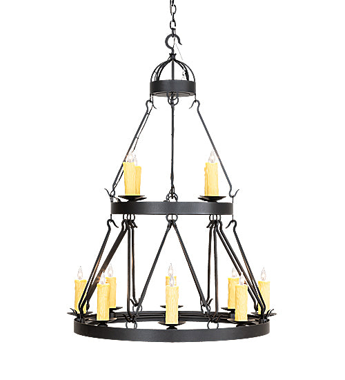 36" Wide Lakeshore 12 Light Two Tier Chandelier