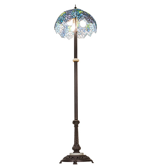 62" High Tiffany Wisteria Floor Lamp