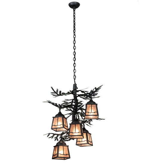 28" Wide Pine Branch Valley View 5 Light Chandelier