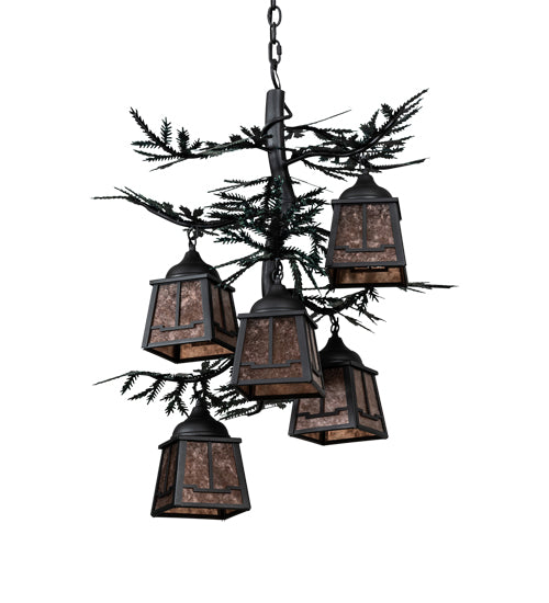 28" Wide Pine Branch Valley View 5 Light Chandelier