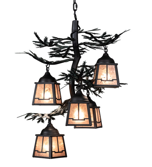 28" Wide Pine Branch Valley View 5 Light Chandelier