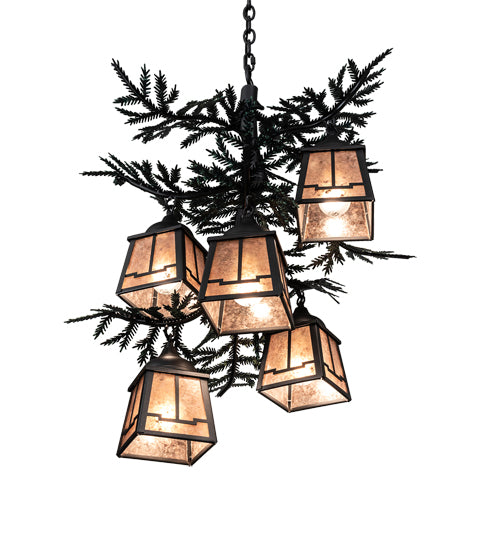 28" Wide Pine Branch Valley View 5 Light Chandelier