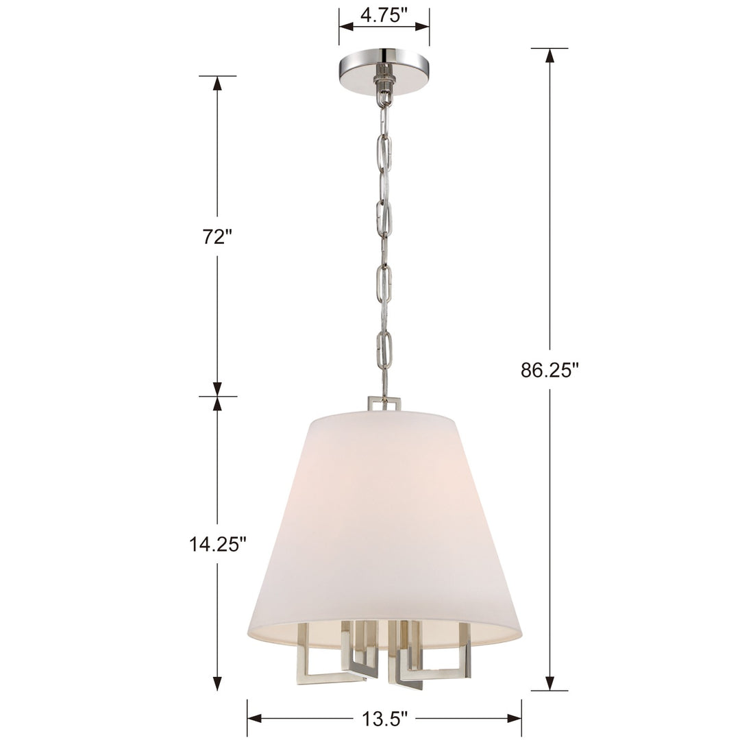 Crystorama Libby Langdon Westwood 4 Light Polished Nickel Pendant