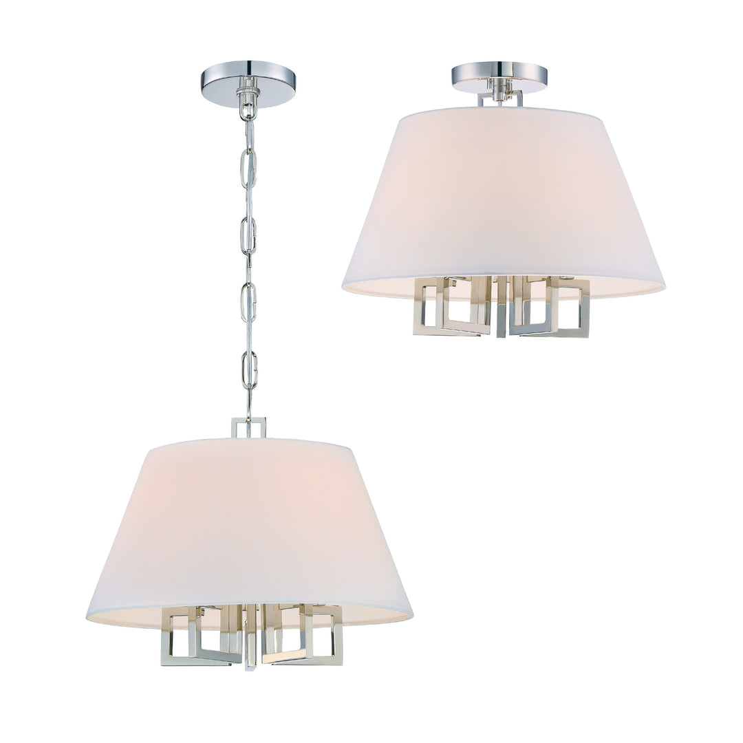 Crystorama Libby Langdon Westwood 5 Light Polished Nickel Pendant