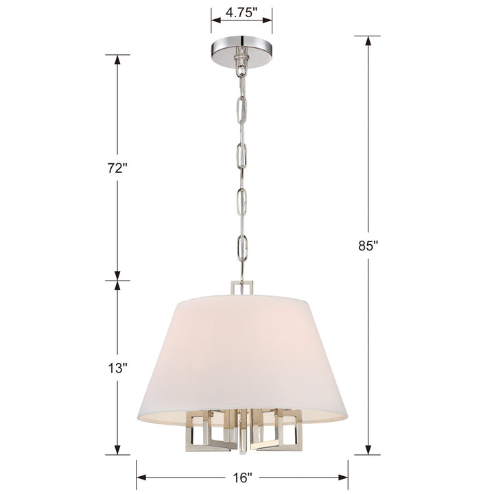 Crystorama Libby Langdon Westwood 5 Light Polished Nickel Pendant