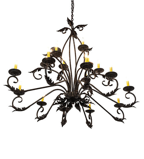 56" Long Windsor 18 Light Oblong Chandelier