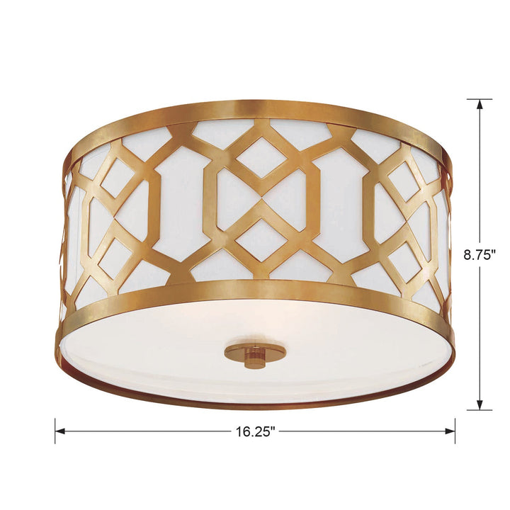 Crystorama Libby Langdon Jennings 3 Light Aged Brass Flush Mount