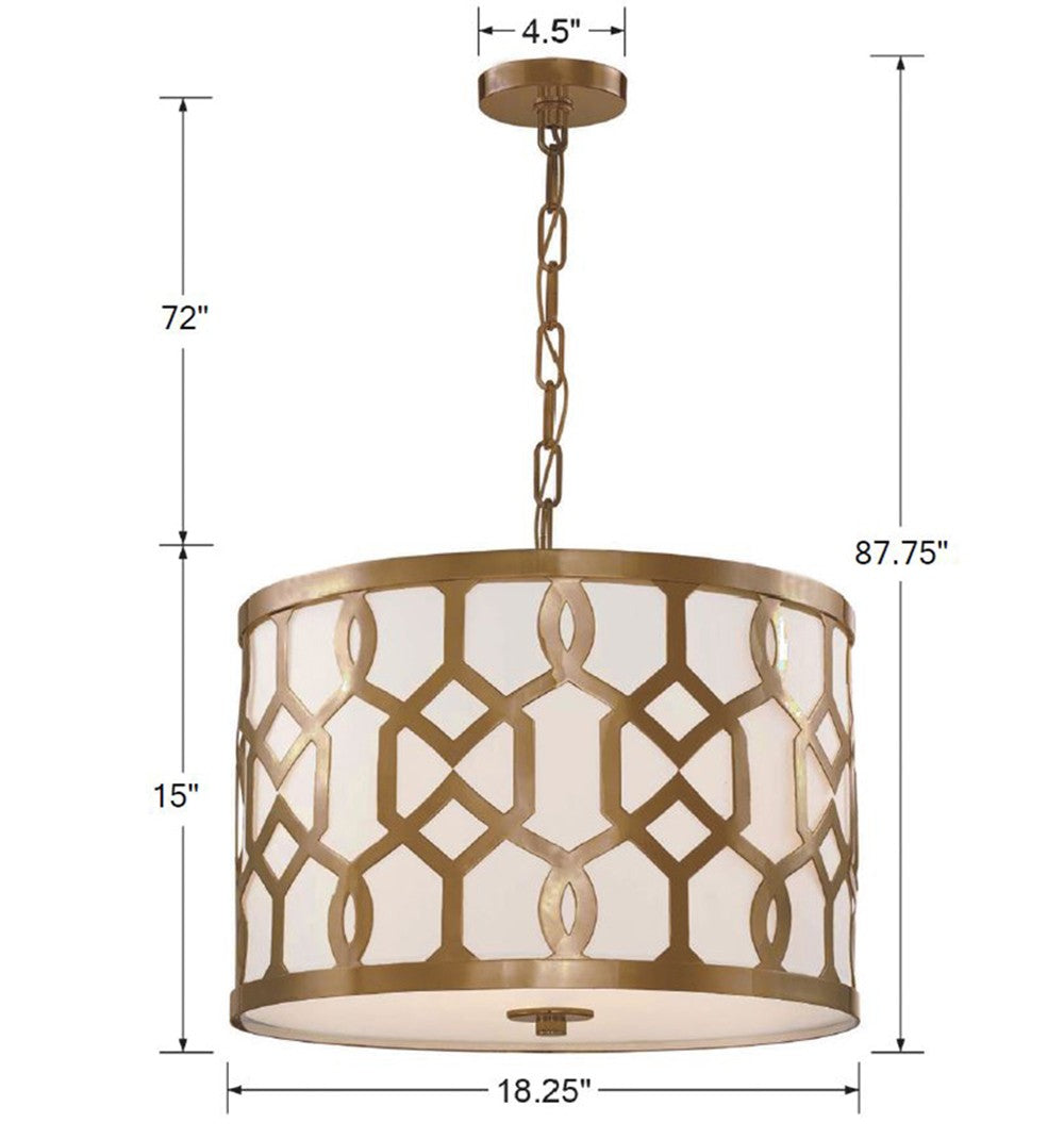 Crystorama Libby Langdon Jennings 3 Light Aged Brass Chandelier