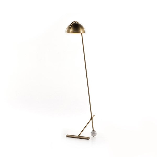 Becker Floor Lamp-Charcoal & White Marble