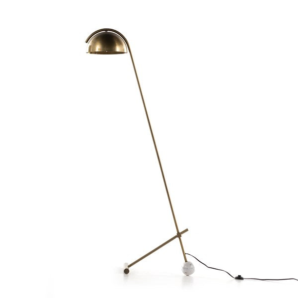 Becker Floor Lamp-Charcoal & White Marble