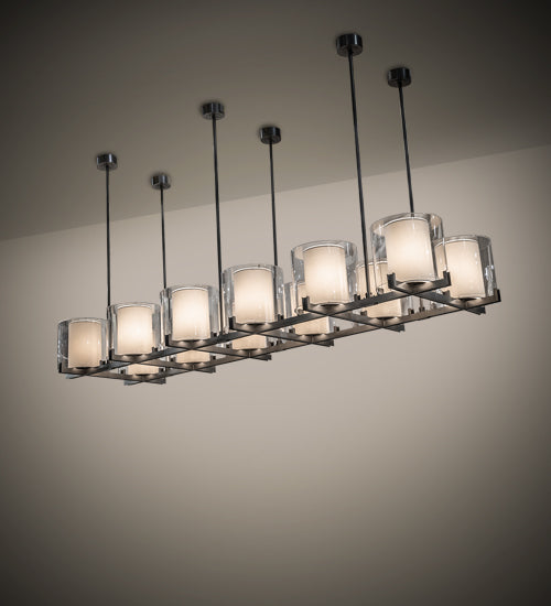 150" Long Crawford 12 Light Oblong Pendant