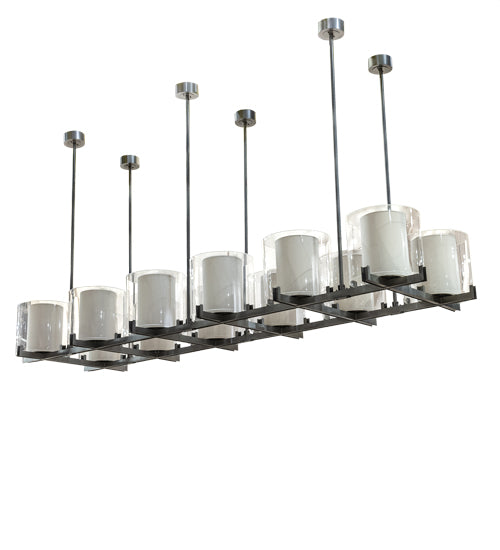 150" Long Crawford 12 Light Oblong Pendant