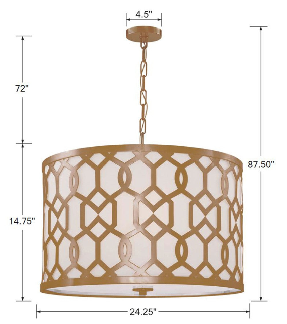 Crystorama Libby Langdon Jennings 5 Light Aged Brass Chandelier