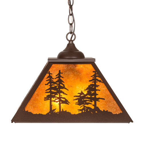 16" Square Tall Pines Pendant