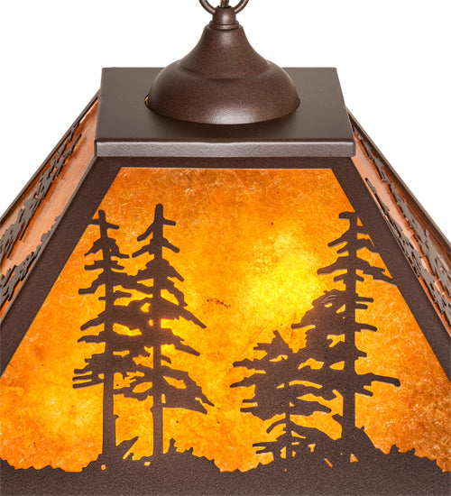 16" Square Tall Pines Pendant