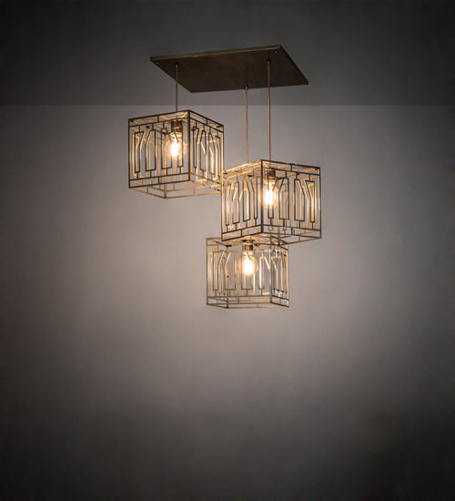 32" Wide Pablo 3 Light Cascading Pendant