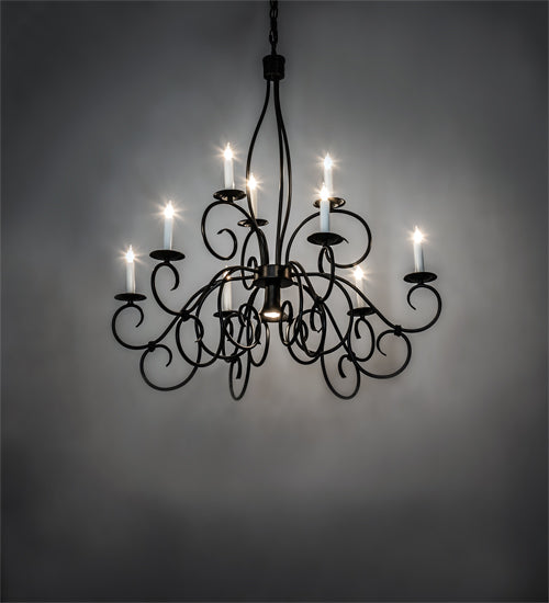 36" Wide Grace 10 Light Two Tier Chandelier