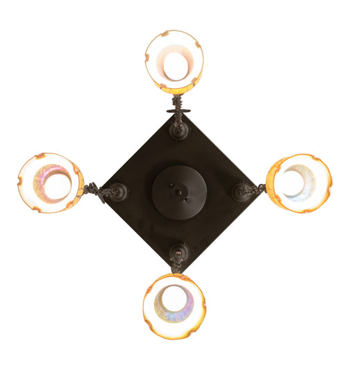 16" Square Bungalow 4 Light Cascading Pendant